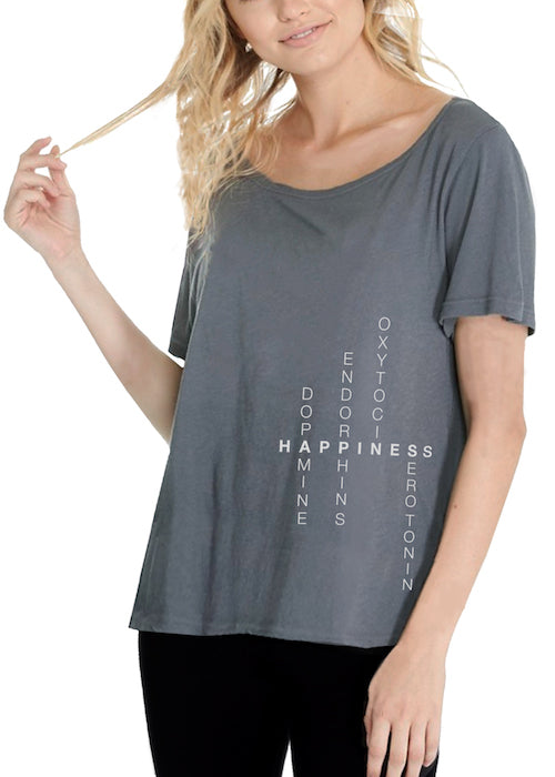 HAPPINESS (Grey Font) - LOOSETEE